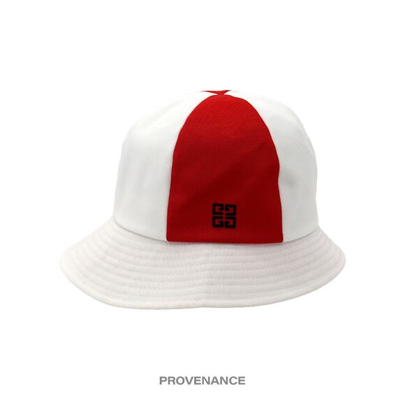 🔴 Givenchy 4G Asymmetric Bucket Hat - Red White Patchwork - Picture 1 of 6